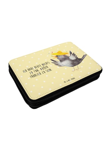 Mr. & Mrs. Panda Mäppchen Rabe Sombrero mit Spruch in Gelb Pastell