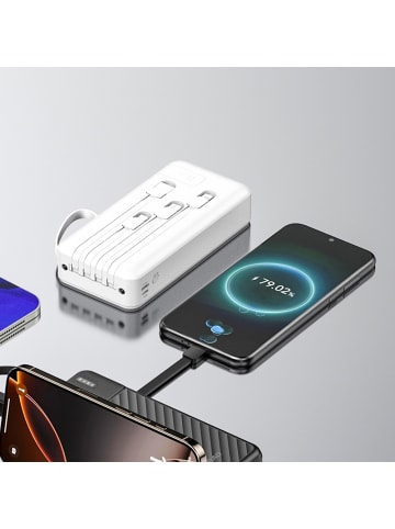 Dudao K11 Pro 20000mAh Powerbank mit Kabeln weiß