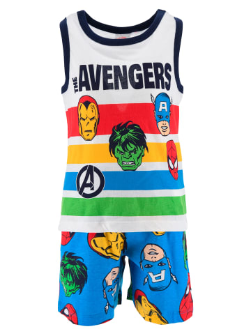 Avengers Schlafanzug Sommer Shirt und Short Kurz in Dunkel-Blau