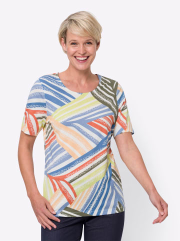 Sieh an! Rundhals-Shirt in ecru-khaki-bedruckt