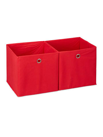 relaxdays 6x Aufbewahrungsbox in Rot - (B)30 x (H)30 x (T)30 cm