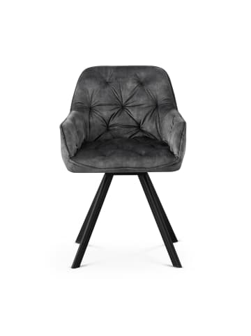B&D Home 2er-Set: Drehstuhl DIETER in Anthrazit - (B)56 x (H)84 x (T)61 cm
