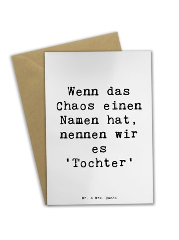 Mr. & Mrs. Panda Grußkarte Chaos Tochter mit Spruch in Weiß