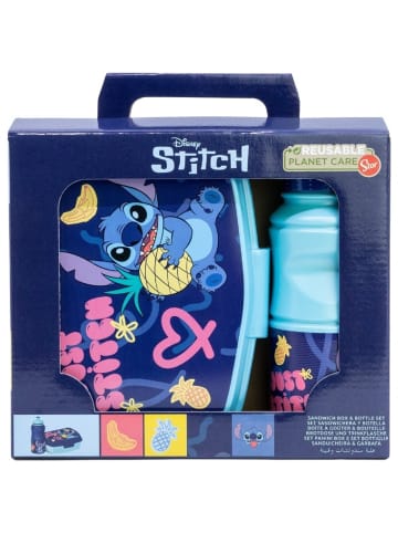 Lilo & Stitch Lilo & Stitch Set mit 380?ml Wasserflasche und Brotdose Lunchbox-Set in Blau