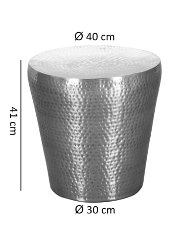 FineBuy Beistelltisch in Silber / Aluminium / 41x41x41