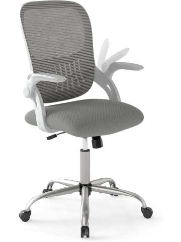 COSTWAY Bürostuhl Ergonomisch mit Wippfunktion in Grau