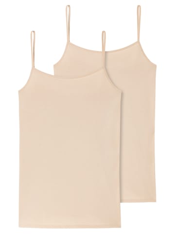 Schiesser Spaghetti Top 95/5 Organic Cotton in Sand