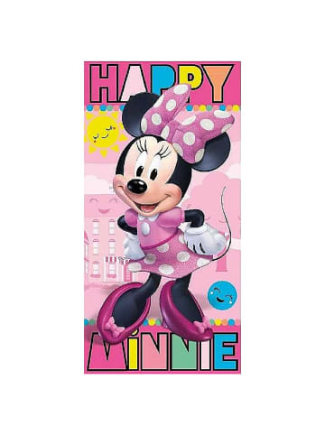 Disney Minnie Mouse Strand-/Badetuch Minnie Mouse - (L) 140 cm x (B) 70 cm in Rosa