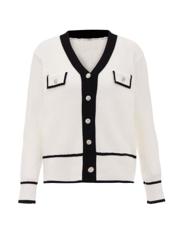 faina Cardigan in Weiss Schwarz