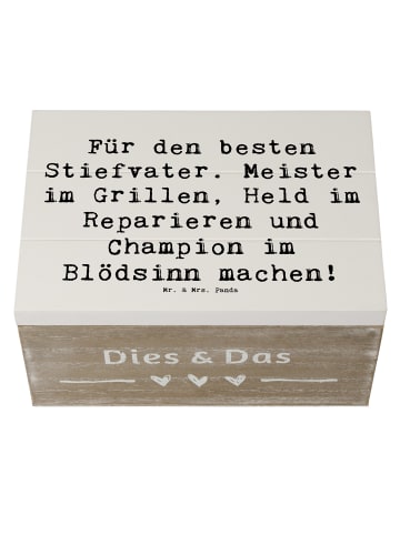 Mr. & Mrs. Panda Box Spruch Bester Stiefvater mit Spruch in Weiß