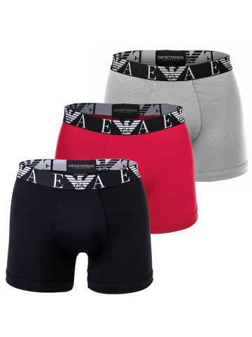 Emporio Armani Boxershort 3er Pack in Rot/Grau/Schwarz