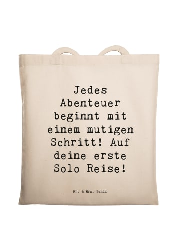 Mr. & Mrs. Panda Shopping Bag Spruch Alleine Reisen Unternehmen ... in Creme