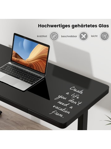 COSTWAY Höhenverstellbarer Schreibtisch in Schwarz