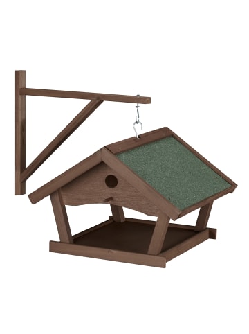 Vogelfutterhaus in Dunkelbraun/ Grün - (B)42,5 x (H)35 x (T)40,5 cm