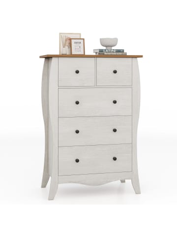 COSTWAY Kommode mit 5 Schubladen 67,5 x 38,5 x 97 cm in Grau