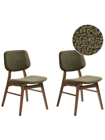 Beliani 2er-Set Esszimmerstuhl ELAINE in Grün/Braun