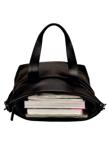 Leonhard Heyden Hamburg Handtasche Leder 32 cm schwarz