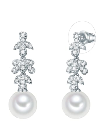 Lulu & Jane Ohrstecker Muschelkernperle weiß Zirkonia weiß in silber