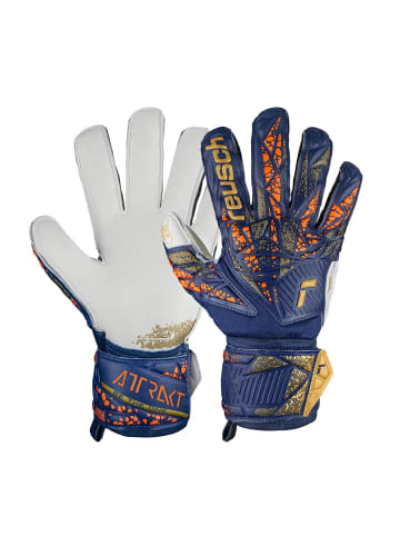 Reusch Torwarthandschuhe Attrakt Grip in 4410 premium blue/gold