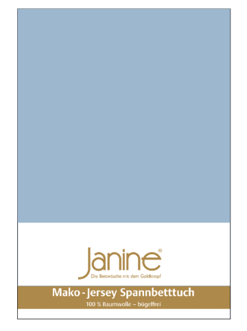 Janine Janine Spannbetttuch Mako Feinjersey 5007 in perlblau