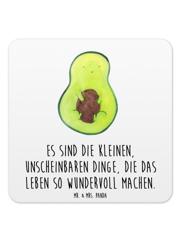 Mr. & Mrs. Panda Untersetzer Set Avocado Kern mit Spruch in Weiß