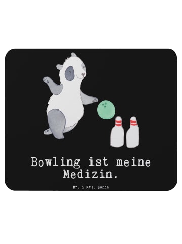 Mr. & Mrs. Panda Mauspad Panda Bowling mit Spruch in Schwarz
