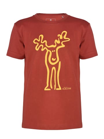 elkline T-Shirt Rudölfchen Kult Elch in burnt red - golden sunset