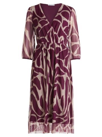 BETTY & CO Mesh-Kleid mit Print in Dark Red/Nature