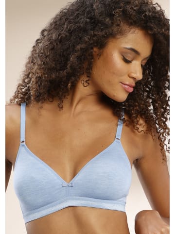 PETITE FLEUR Bralette-BH in blau-meliert+creme-meliert