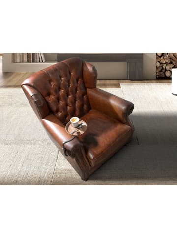 Angel Cerdá Chester-Sessel 5156 in Cognacbraun / Mahagoni – (B)93 x (H)99 x (T)90 cm