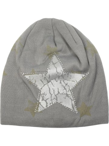 styleBREAKER Feinstrick Beanie Mütze in Hellgrau