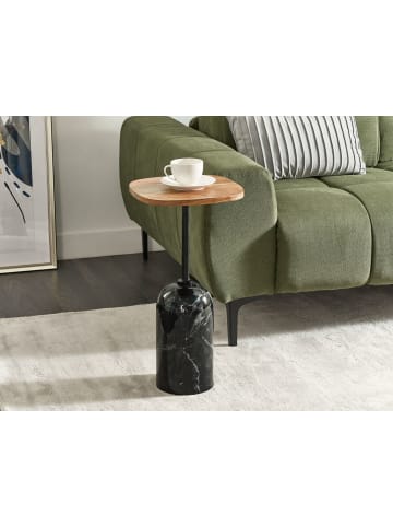 Beliani Beistelltisch OASIS in Schwarz/Braun - (W) 30 x (H) 59 x (L) 30 cm