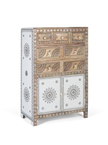 Giner y Colomer Sideboard aus Mangoholz mit handgemalten Details in Multicolored