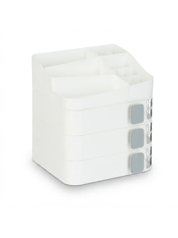 relaxdays Make Up Organizer in Weiß - (B)26 x (H)27,5 x (T)21 cm