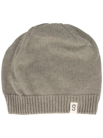 BREITER Sommer-Strickmütze in grau