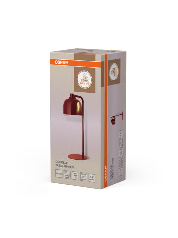 Osram Decor Corolle Table Tischleuchte G9 Rot Metall Glas