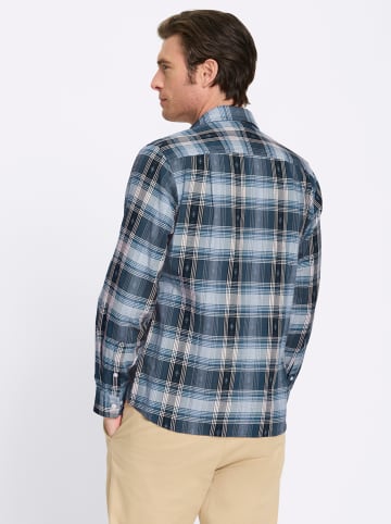 WITT WEIDEN Langarm-Hemd in rauchblau-kariert