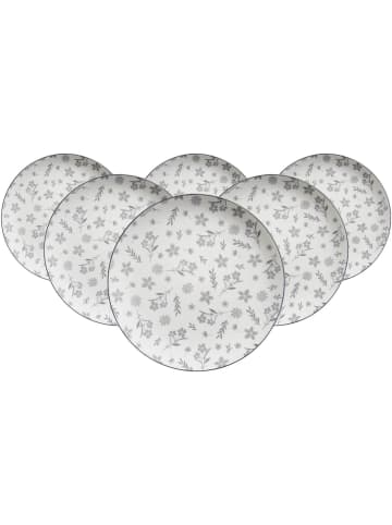 Ritzenhoff & Breker 6er Set Speiseteller Sendai Blume ø 27 cm in grau