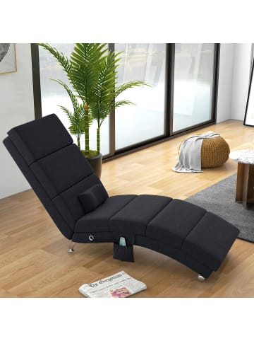 HOMCOM Relaxliege mit Massagefunktion-168L x 56B x 84H cm-Schwarz