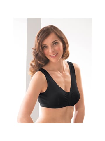 MedoVital Baumwolle Vorderverschluss-BH ohne Bügel 2er-Pack in schwarz