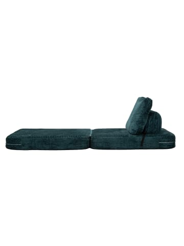 Mauro Ferretti Schlafsofa aus petrolblauem Bouclé-Stoff, 80 x 100 x 80 cm