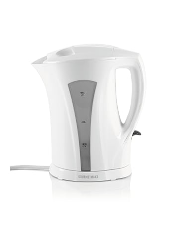 Gourmet Maxx Wasserkocher 1,7l 2200W weiß/grau mit Kalkfilter Weiß