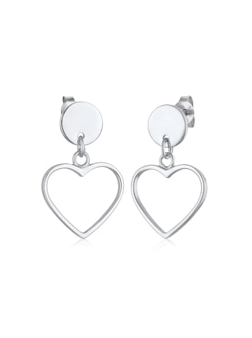 Elli Ohrringe 925 Sterling Silber Herz in Silber