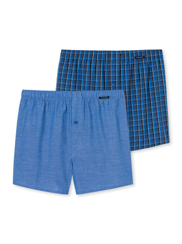 Schiesser Web-Boxershorts 2er Pack in Blau