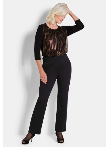 GOLDNER Kurzgröße:  Jerseyhose Businesshose CARLA, ausgestelltes Bein in schwarz