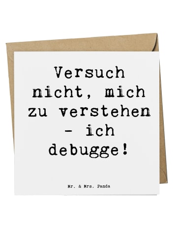 Mr. & Mrs. Panda Grußkarte Spruch Softwareentwickler Debugging m... in Weiß
