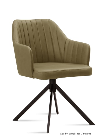 58 aufm Kessel ARMLEHNSTUHL (2er-Set) Durva 58x81x60 Schwarz/Espresso