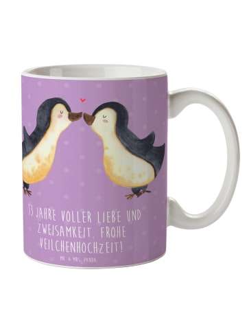 Mr. & Mrs. Panda Pott 13. Hochzeitstag Veilchenhochzeit mit Spruch in Lavendeltraum