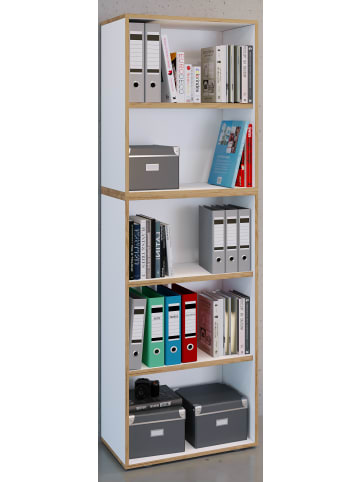VCM  Holz Büro Regal Bücher Ordner Salia 5fach B. 60 cm in Weiß