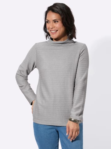 WITT WEIDEN Rollkragen-Shirt in steingrau-meliert